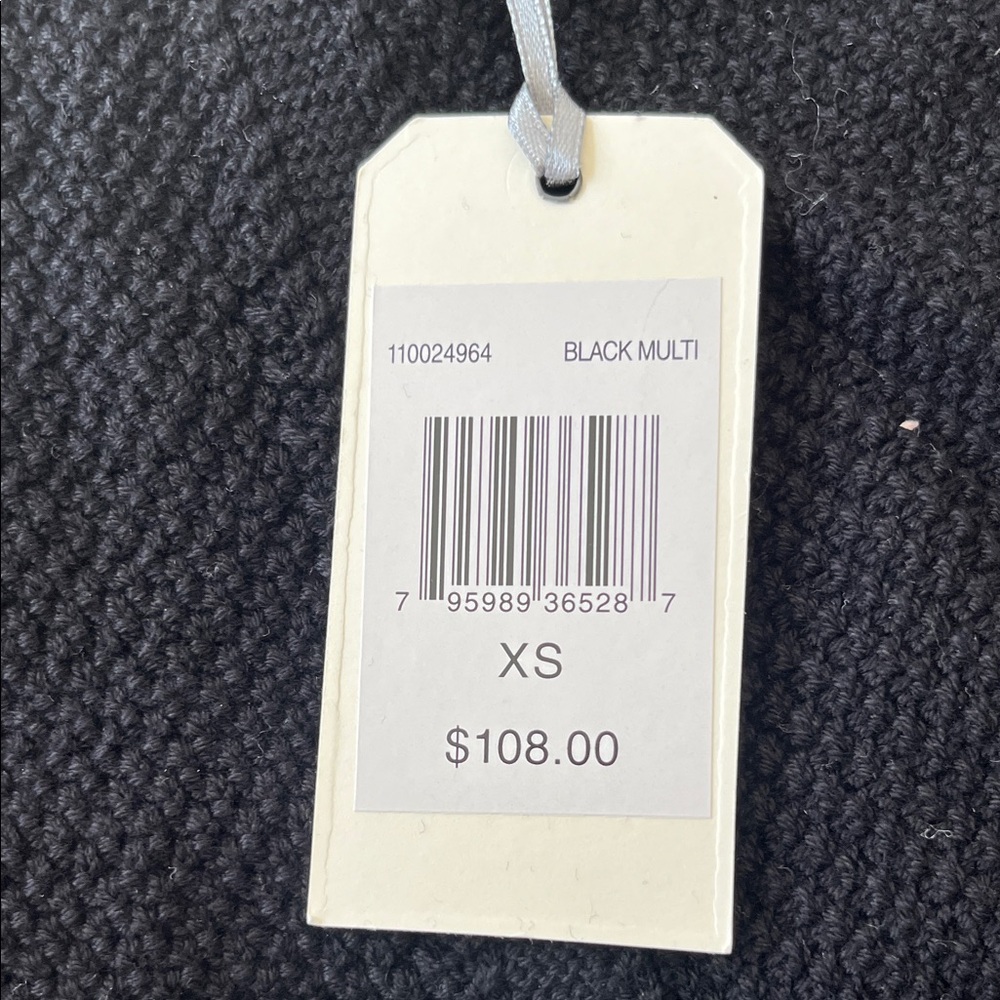Georgie Black Crewneck Knit Sweater with White Trim - Picture 5 of 7
